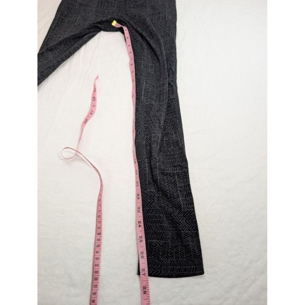 Prana Leggings Womens Medium Black Gray Geo Print Activewear Athletic Outdoor T3 - Picture 3 of 8